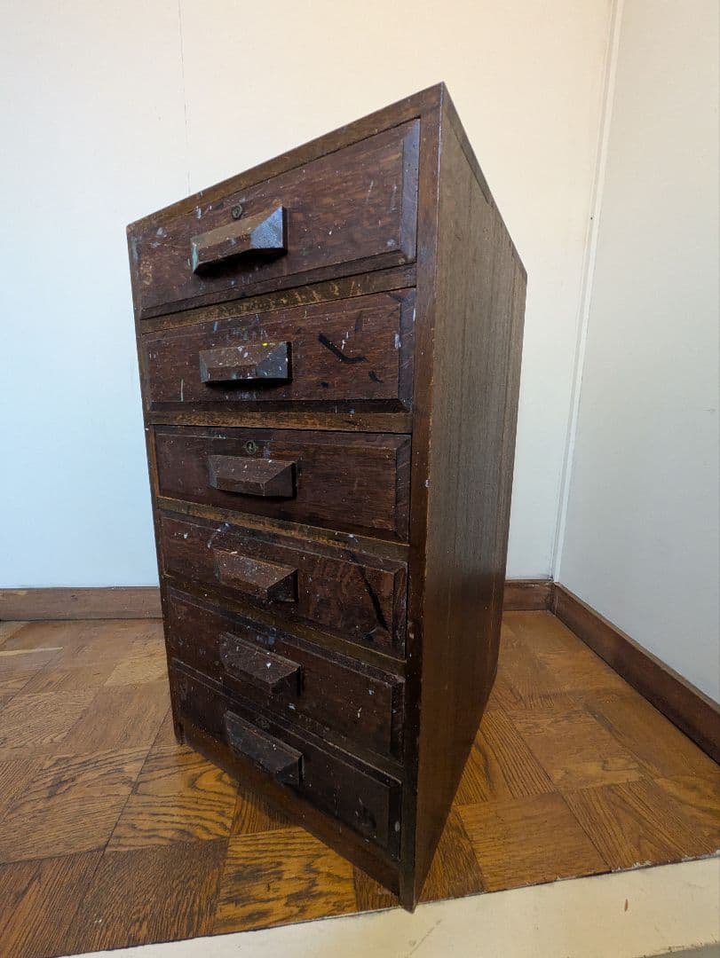 アンティーク ヴィンテージ レトロな大きな引出しシェルフ 木製