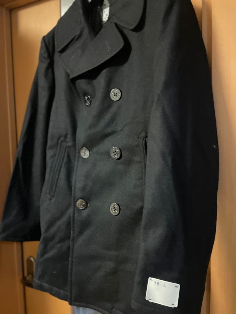 アメリカ海軍　US NAVY Pコート38L ブラック　ミリタリーコート米軍