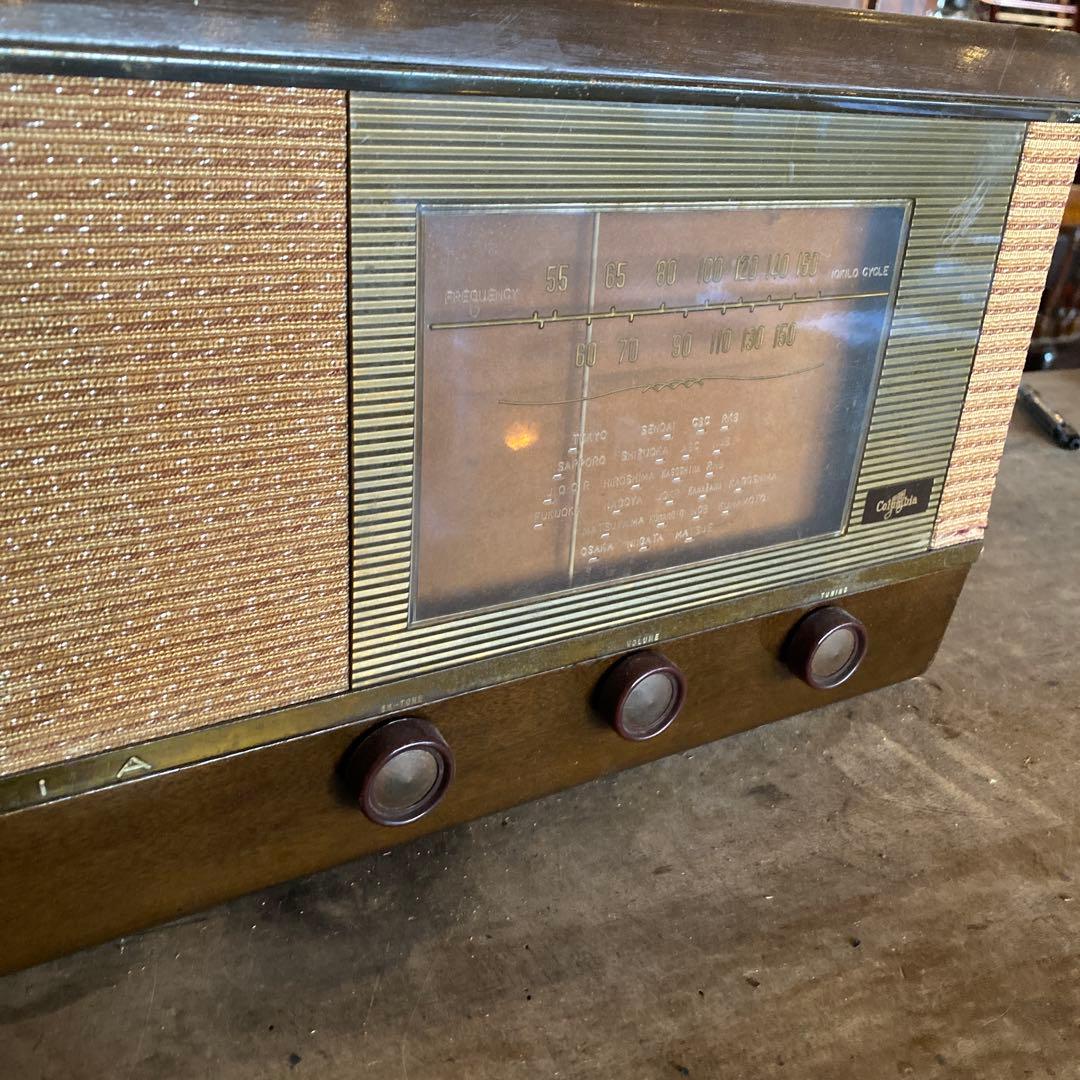 Columbia 真空管ラジオ 木製キャビネット 昭和レトロ