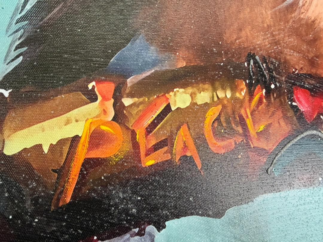 アートパネル　キャンバスアート　小鳥　ラッパー　幅120　壁掛け　絵　アート