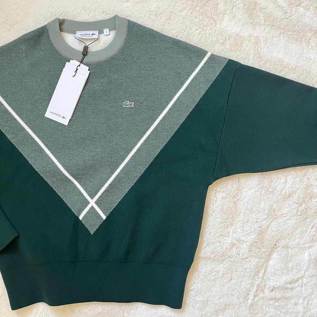 ラコステ LACOSTE ビッグピッチアーガイルレーヨンニットセーター グリーン
