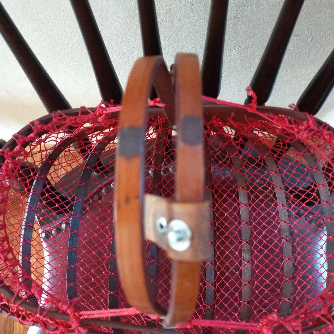 古い籠 かご バッグ 竹製 折りたたみ式