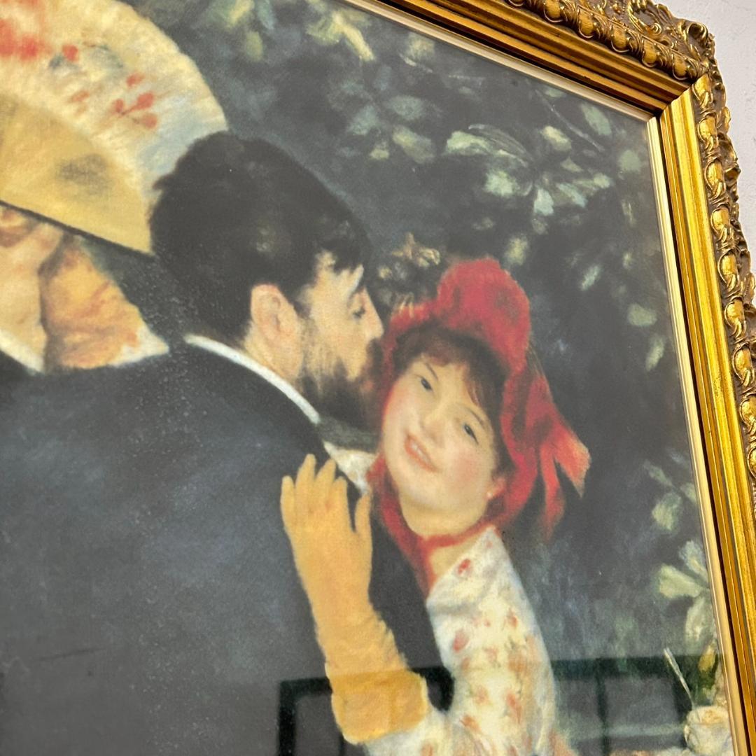 ルノワール 「田舎のダンス」複製画 シルクスクリーン　特大額付き