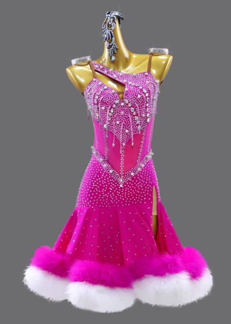 社交ダンスドレス ラテンドレス 競技 デモ 羽根 オーダーメイド