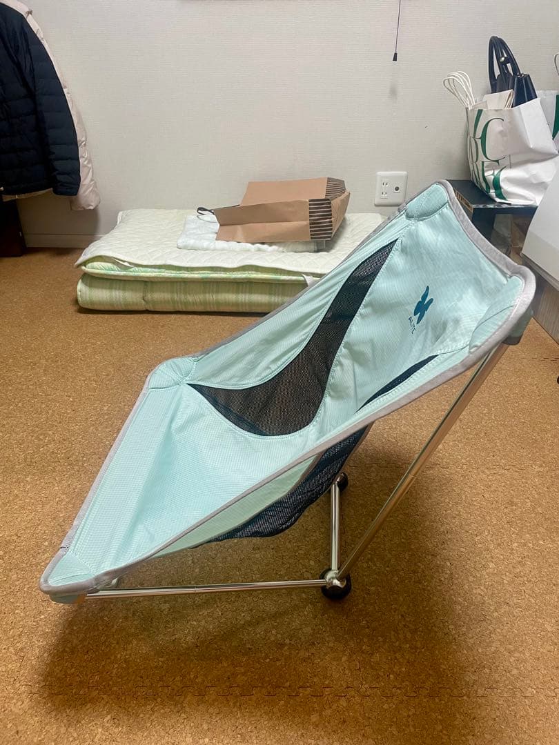 エーライト メイフライチェア 水色 オリジナル ゆるキャン△ コンパクトチェア