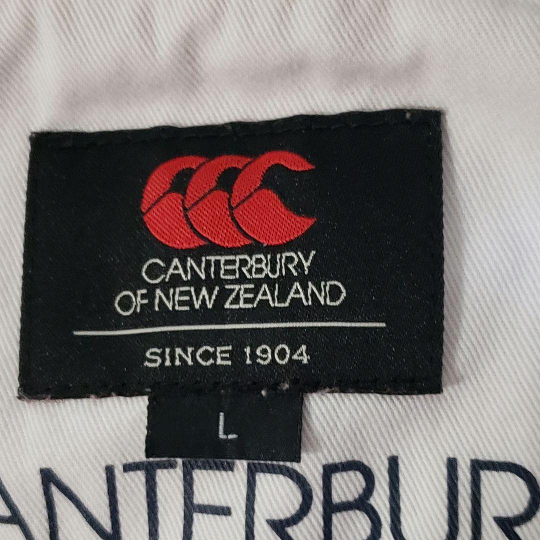 Canterbury　ラガーシャツ　パッチ&刺繍　オリジナルボタン　Lサイズ長袖
