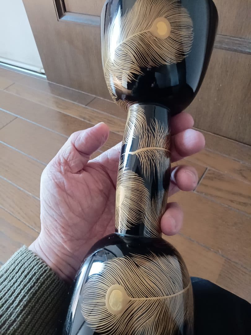 和楽器 小鼓胴 孔雀の羽