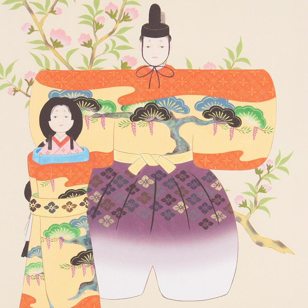 野川秀華「立雛」掛軸 雛人形 雛飾り 桃の節句