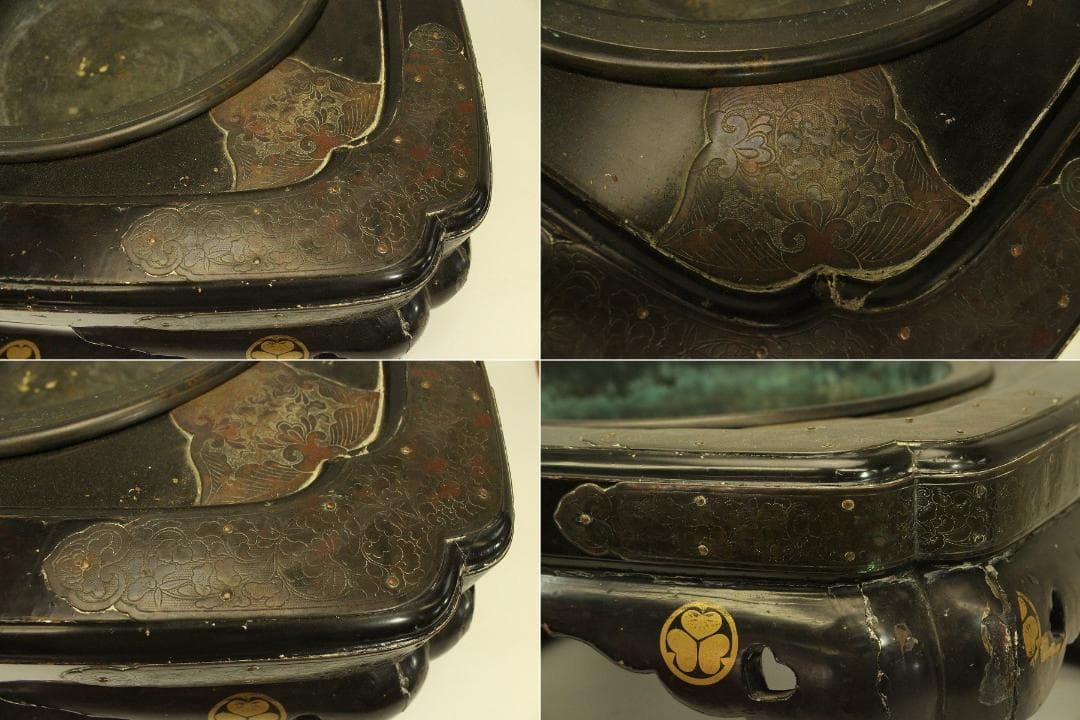 古美術 徳川 三つ葉葵紋 瓶掛 火鉢 大名火鉢(ZE479)