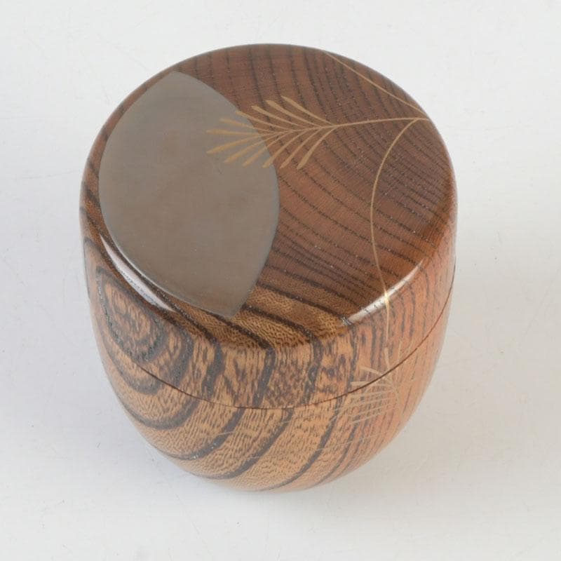 茶道具　松雲作　秋の月蒔絵　中棗　共箱　V　9808