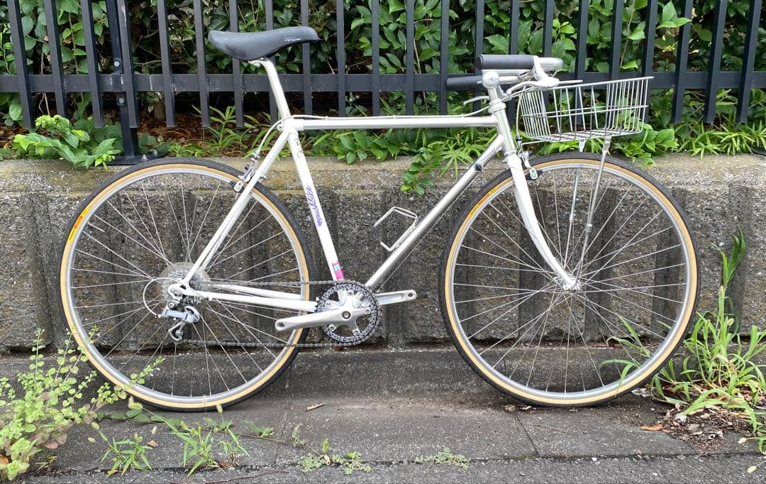 Yamaguchiアルミクロモリロードバイク　コミューター使用ブルーラグ