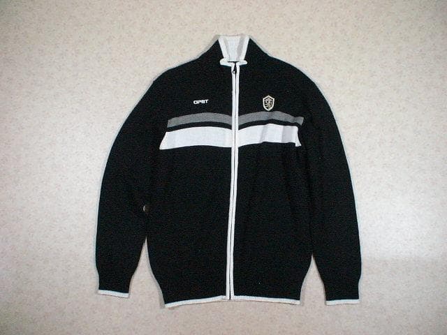 35644　OPST メンズ　ジップアップニットジャケット　黒　Ｍ