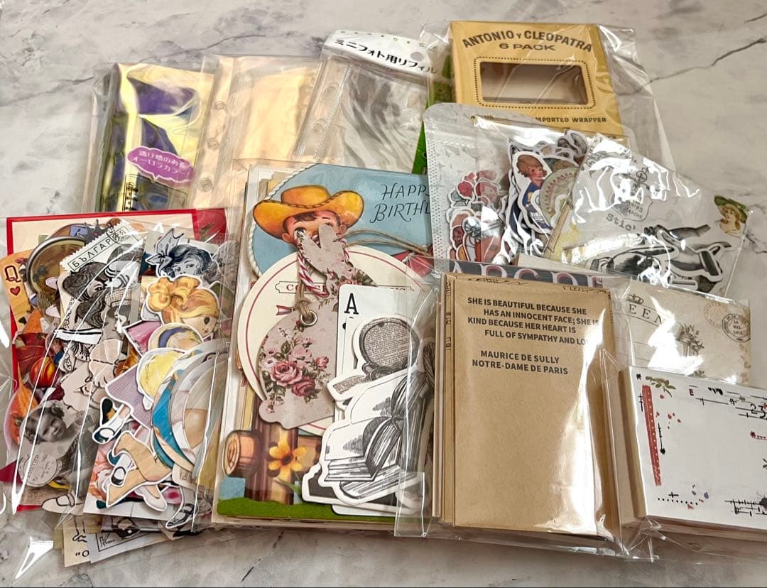 紙もの　大量　まとめ売り　ステッカー　メモ　デザインペーパー　OPPテープ