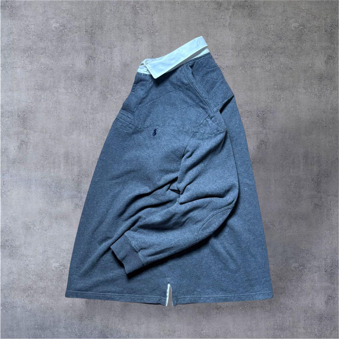 Polo Ralph LaurenラガーシャツスウェットトレーナーXL裏起毛　灰