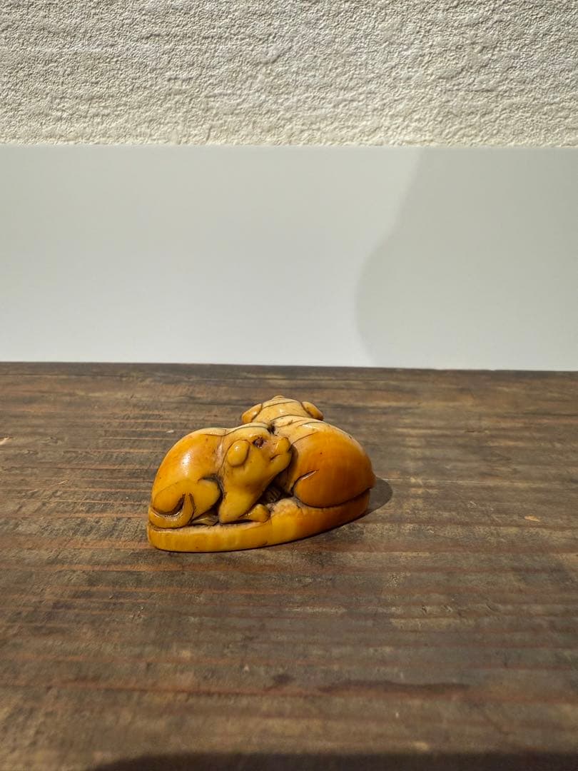 根付　犬　江戸　象　牙　かわいい