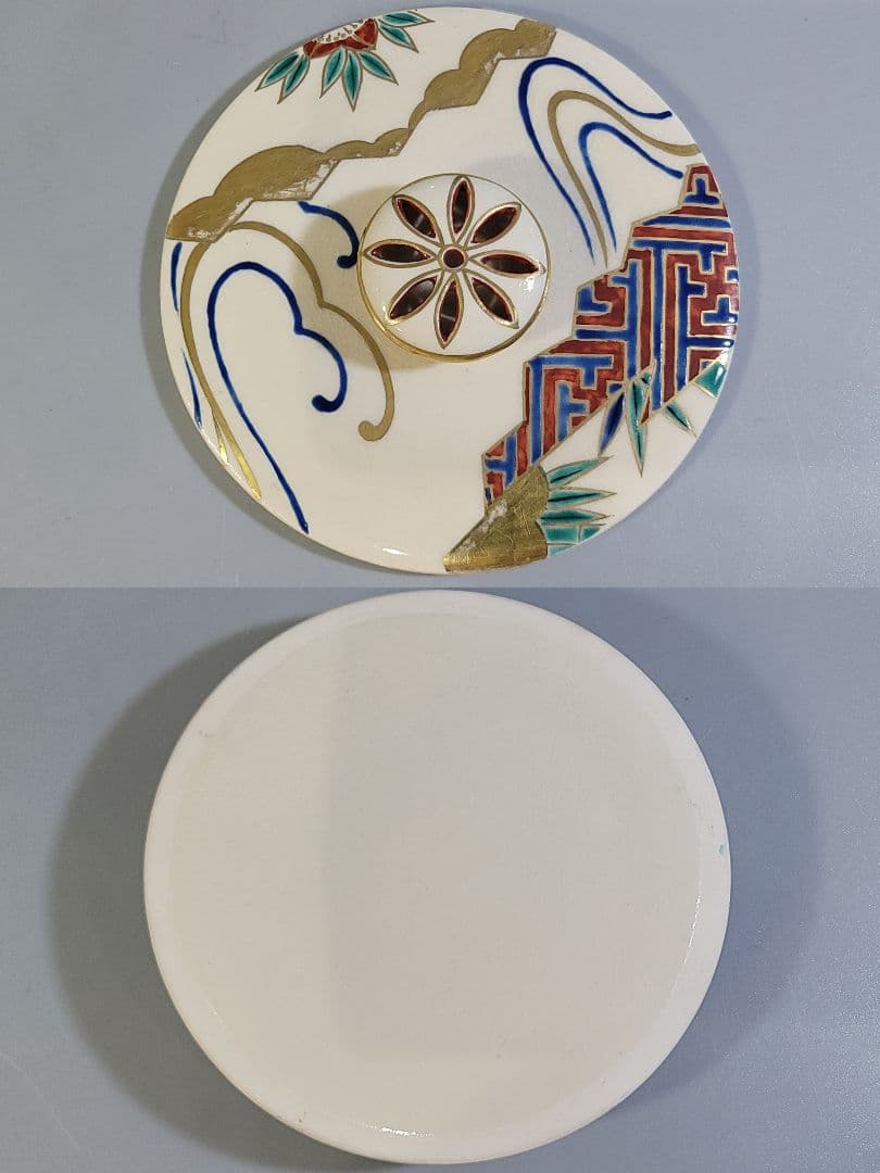 DT530 茶道具 色絵 扇流紋 皆具 共箱