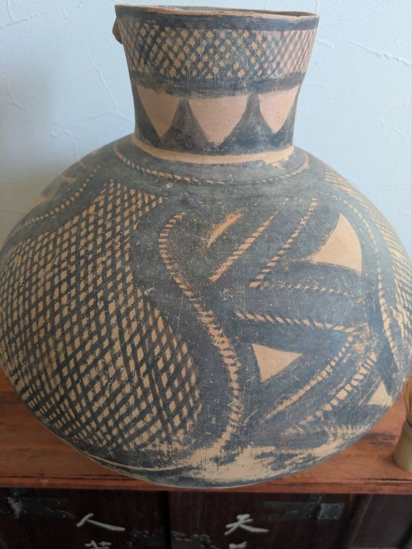 発掘品 彩色 アンダーソン土器 長頸型把手付壺 土器