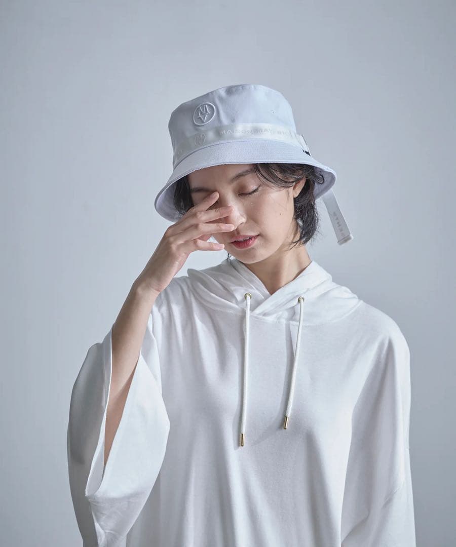 メゾンマヴェリックプレゼンツ★リボンテープベルト ロゴ刺繍バケットハット