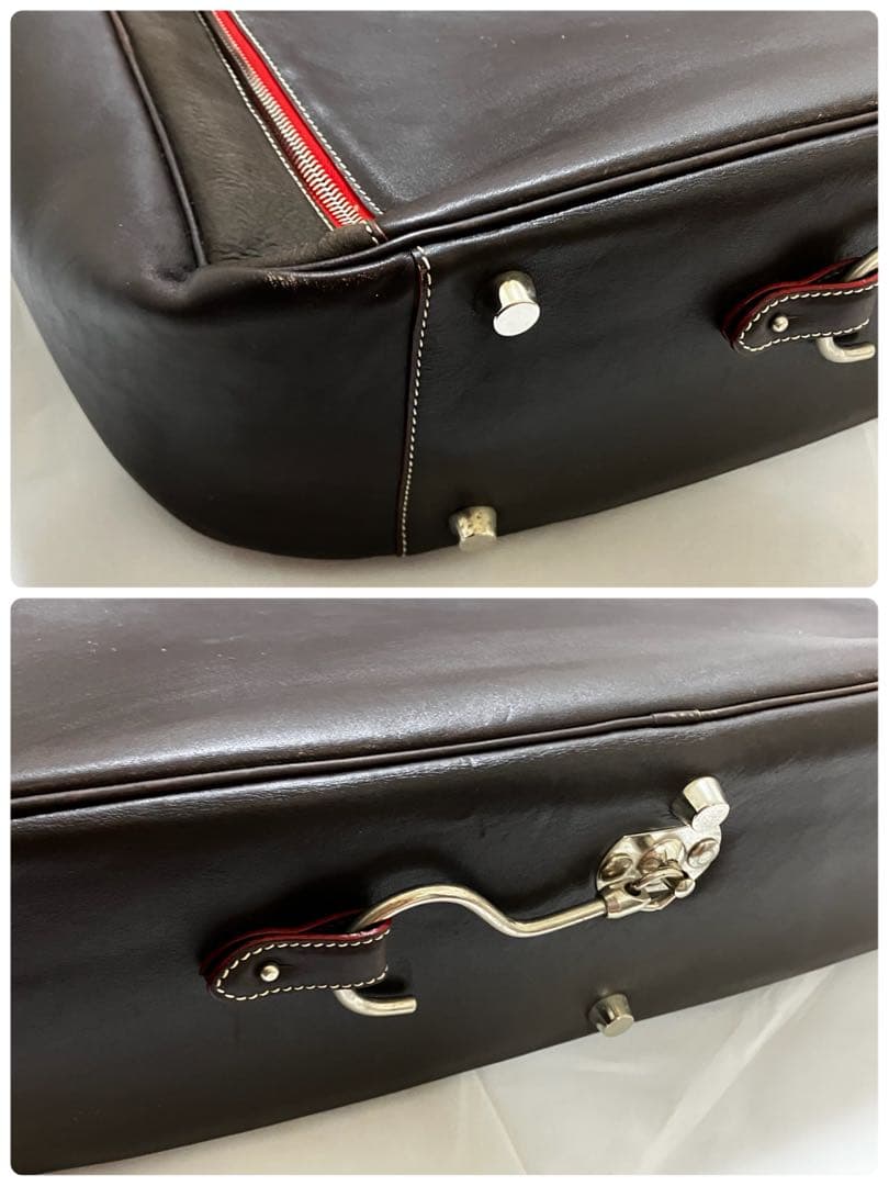 希少Ferrariフェラーリ本革レザートラベルバッグ　ガーメントバッグ2way