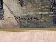 【真作】絵画　中村勝　油彩6号　凱旋門とパリの市場風景　ヨーロッパ風景　Y13