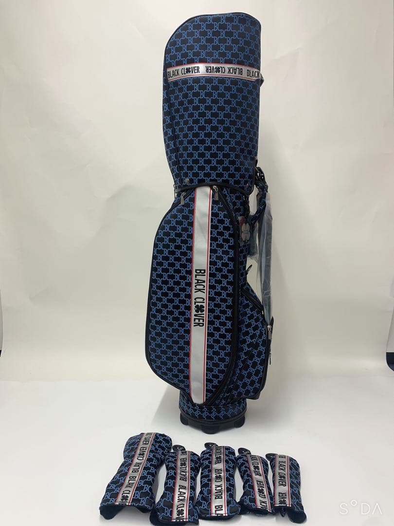 新品  ブラッククローバー キャディバッグ ヘッドカバー付き ブルー