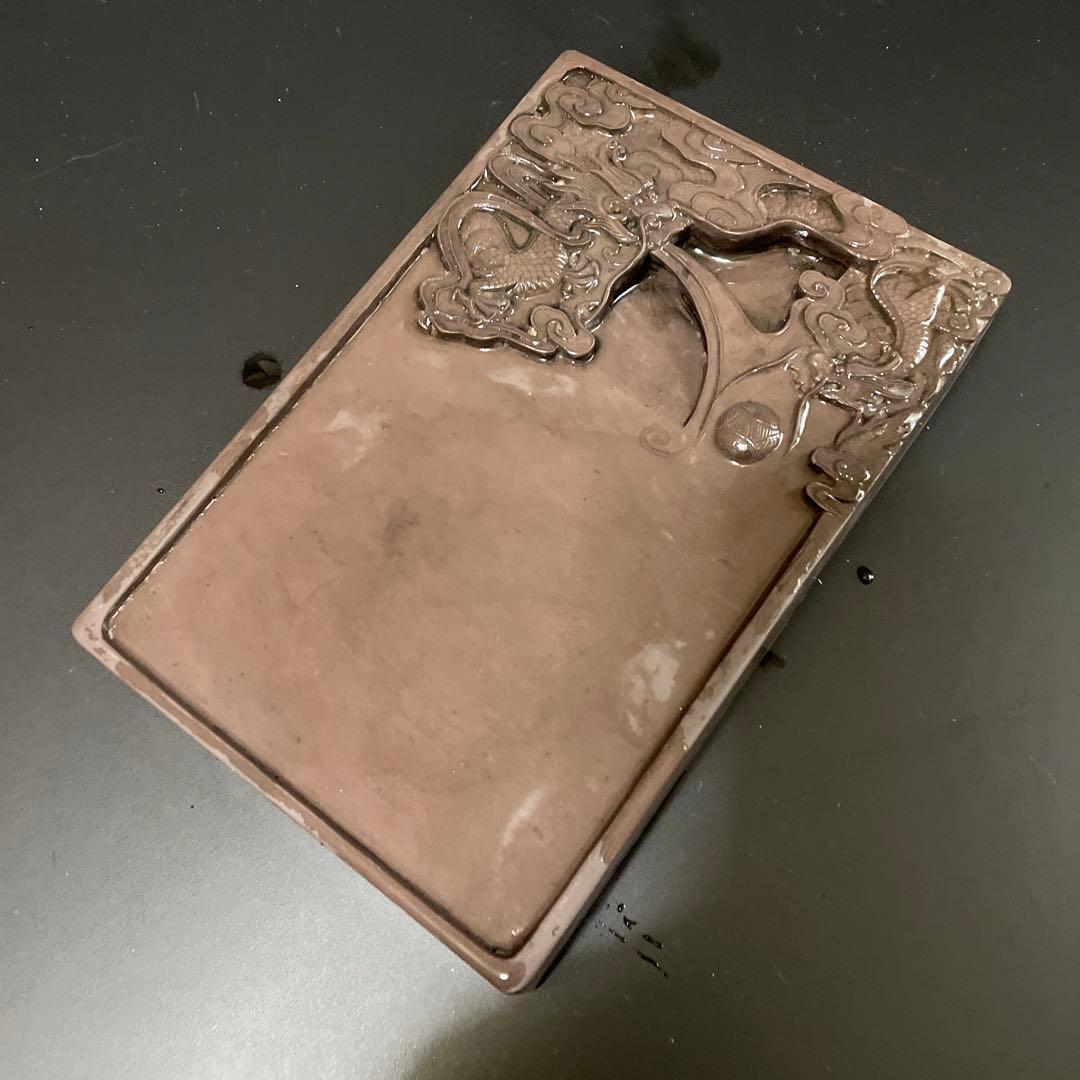 特大　硯　端渓　龍　書道　箱付9