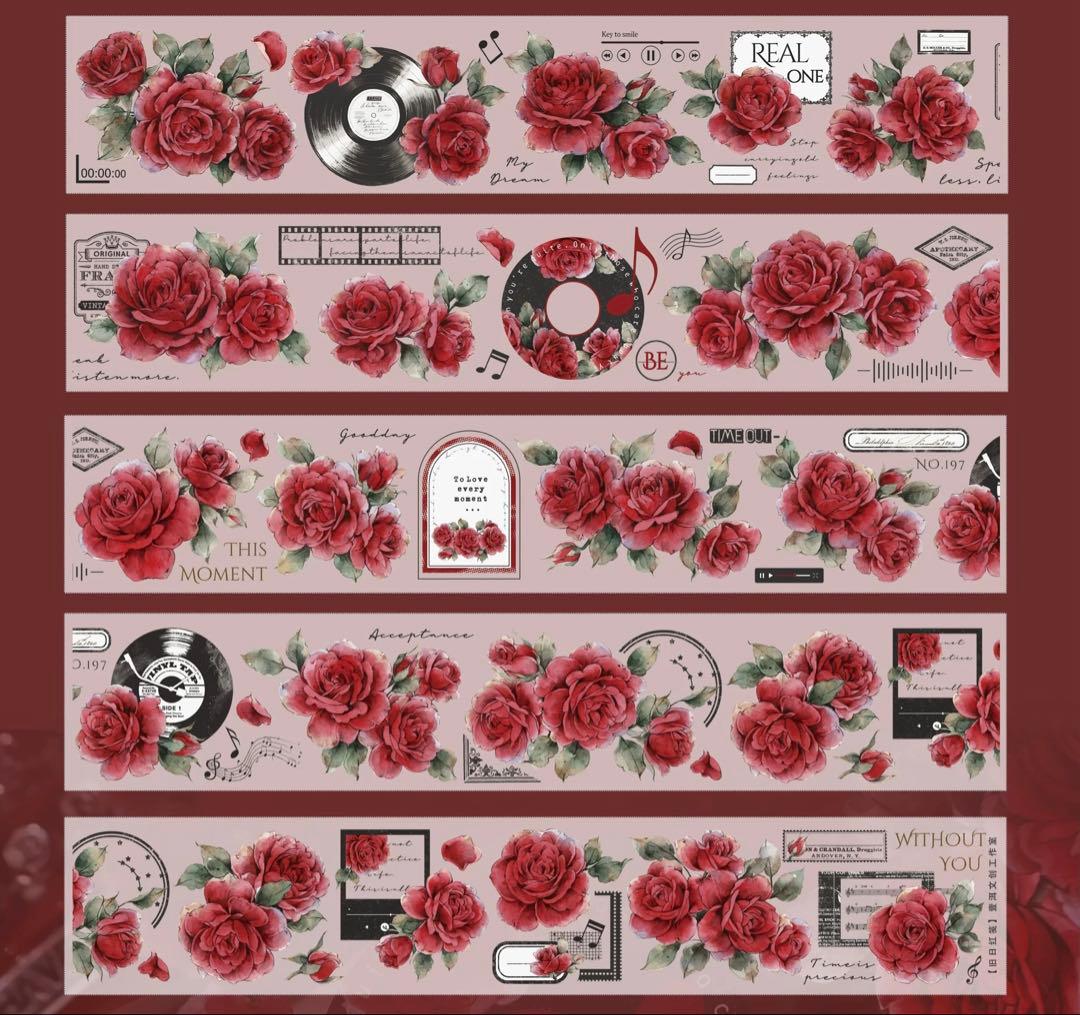 壹洱原创《旧日红笺》海外マスキングテープ　マステ 【2563】