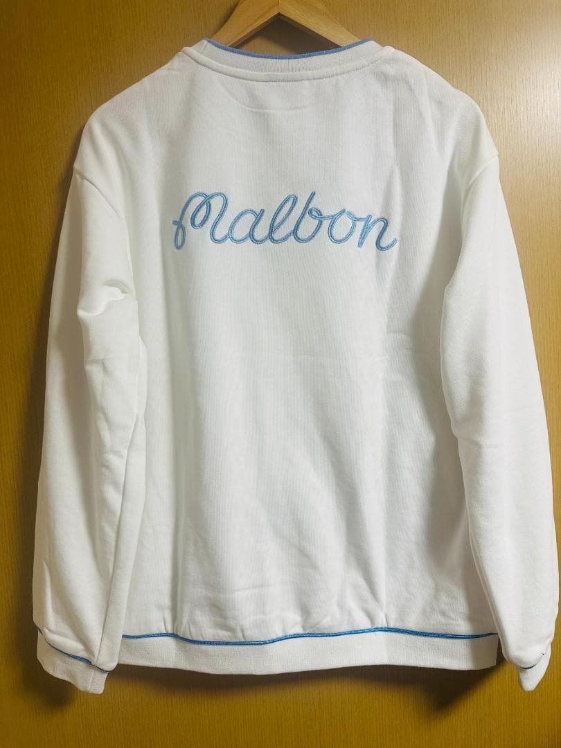 【新品白M】マルボン ゴルフ トレーナー スウェット トップス 長袖 メンズ