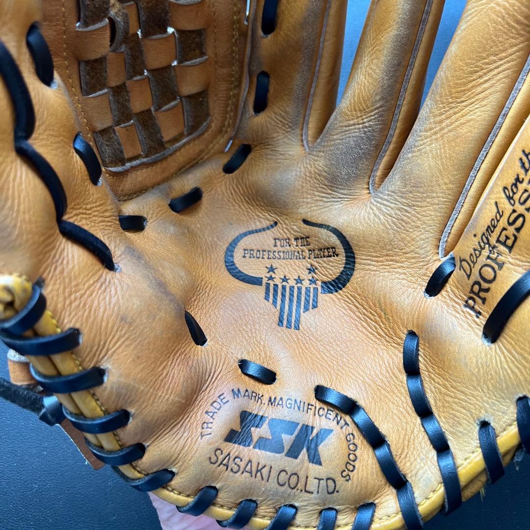 SSK 軟式野球グローブ 全紐交換、グリスアップ済み ヴィンテージ