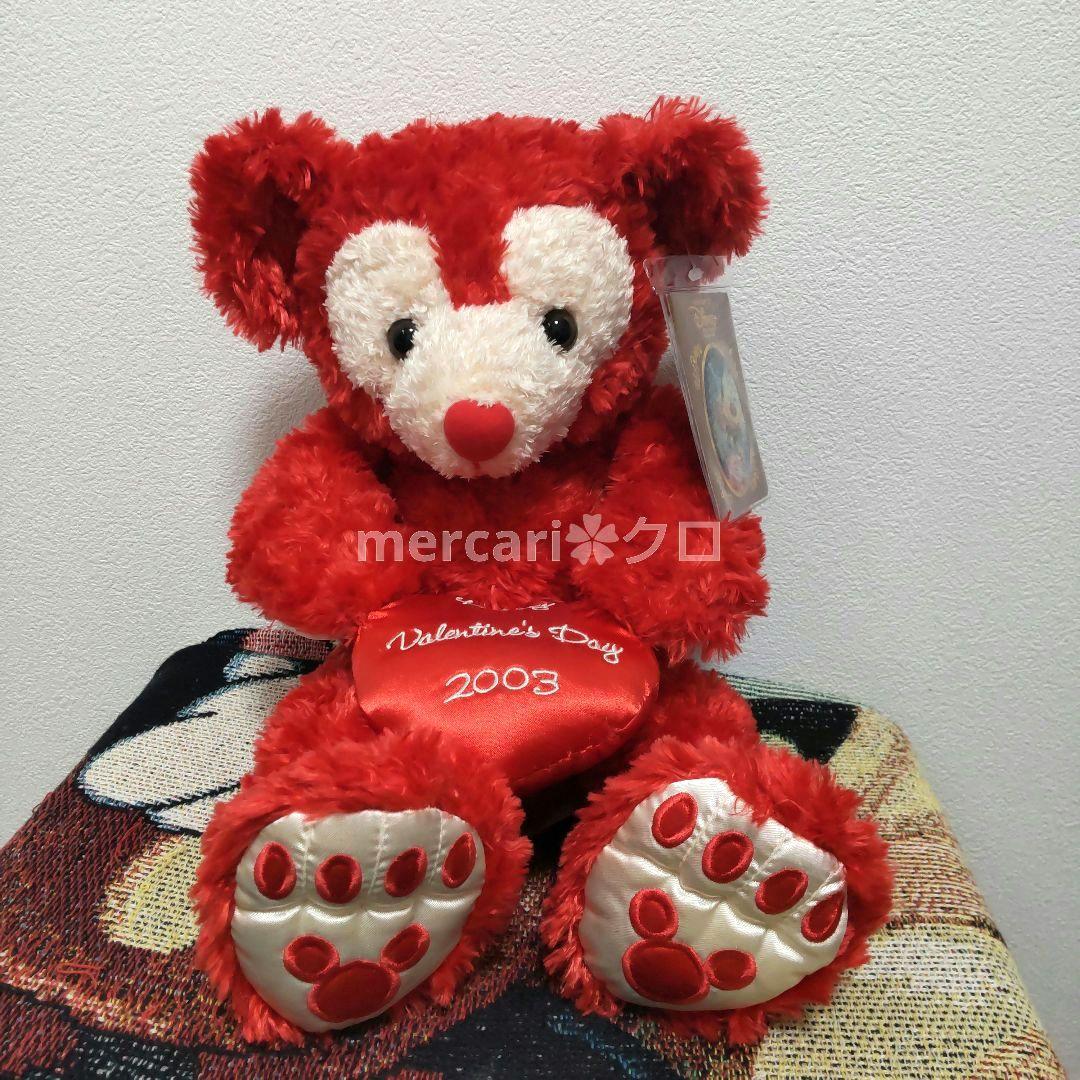 希少！　2003　バレンタイン　ディズニーベア　ダッフィー　WDW　赤　レッド