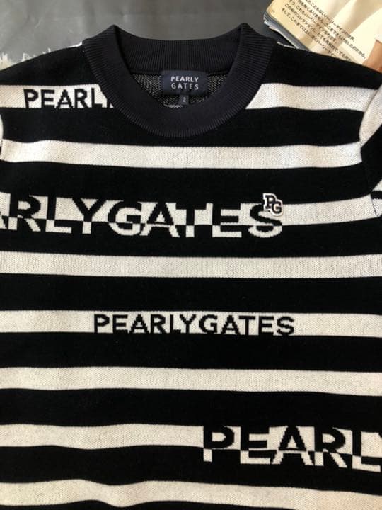 人気完売品パーリーゲイツレディース クルーネックニットプルオーバー サイズ2