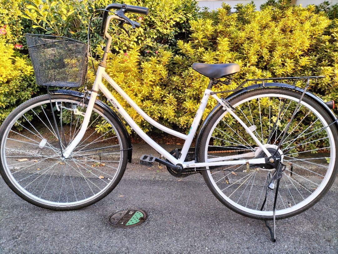 シティサイクル ホワイト スチールフレーム