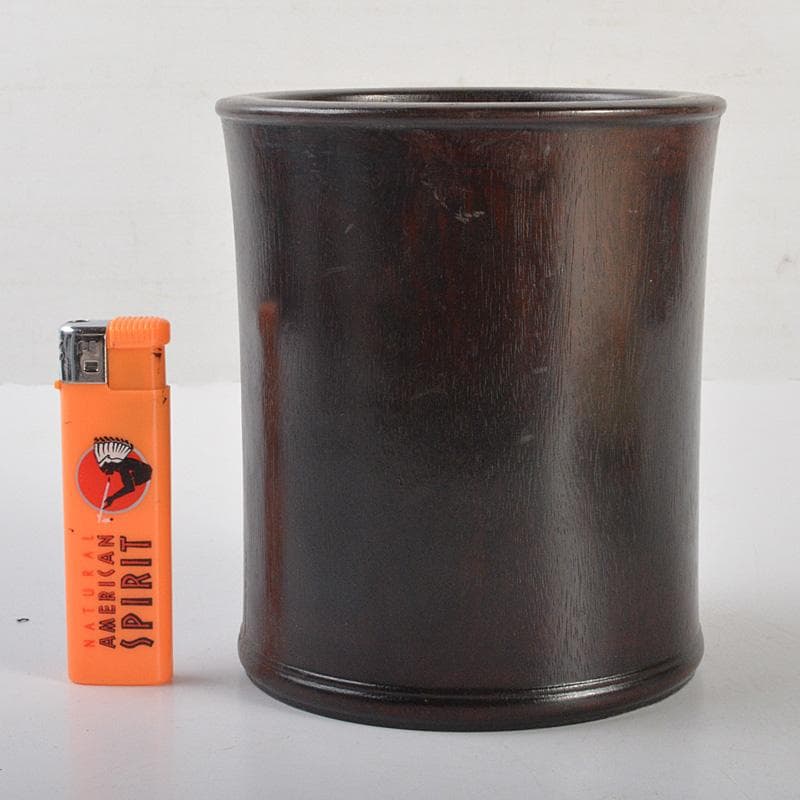 中国　書道具　唐木紫壇製　筆筒　N　6375E