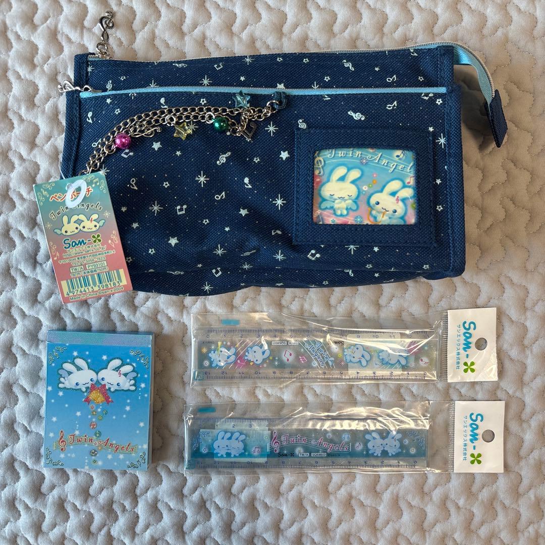 【未使用】サンエックス　ツインエンジェル　ペンケース　筆箱　文具　メモ帳　平成