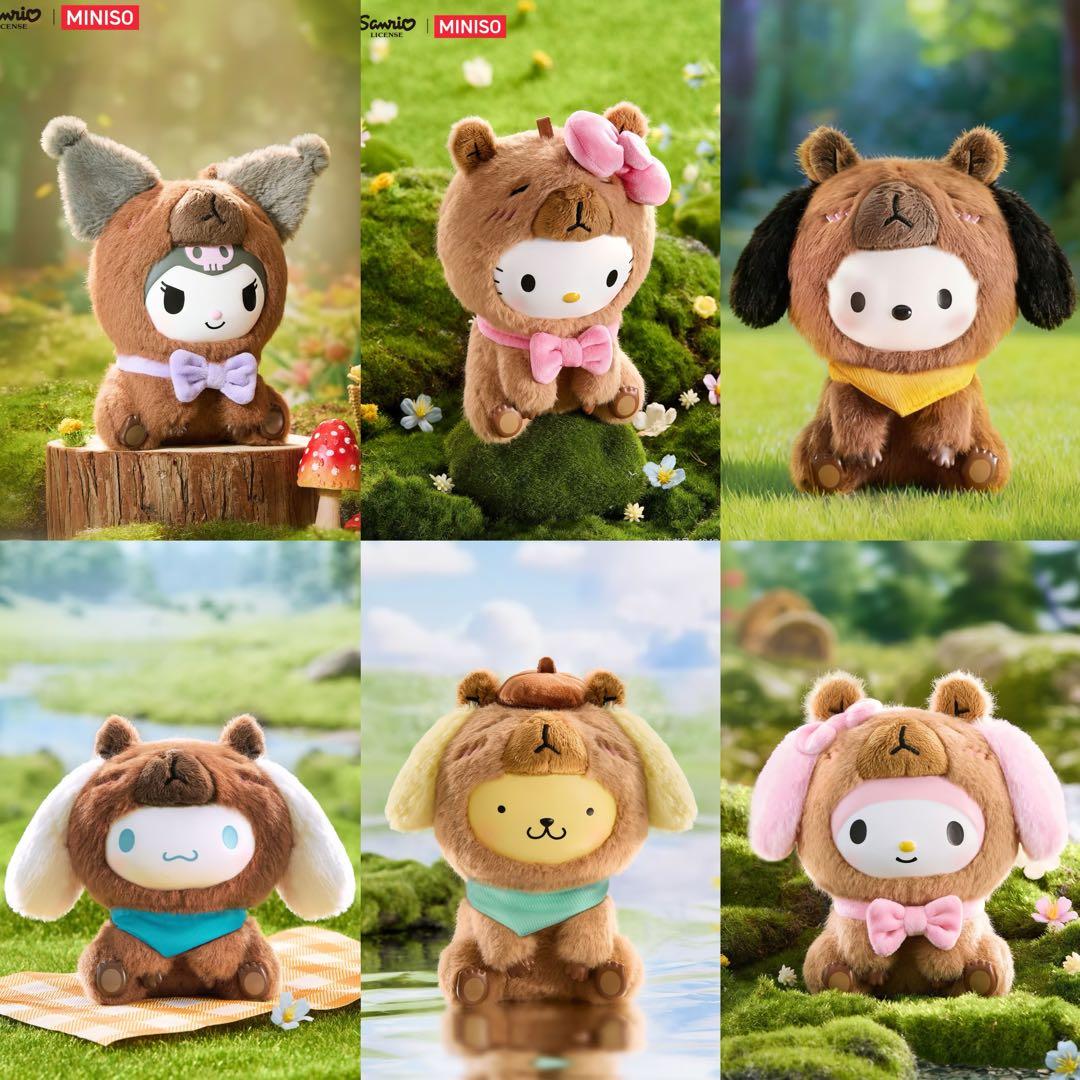 MINISO サンリオ　カピバラ　ぬいぐるみチャーム　6点セット