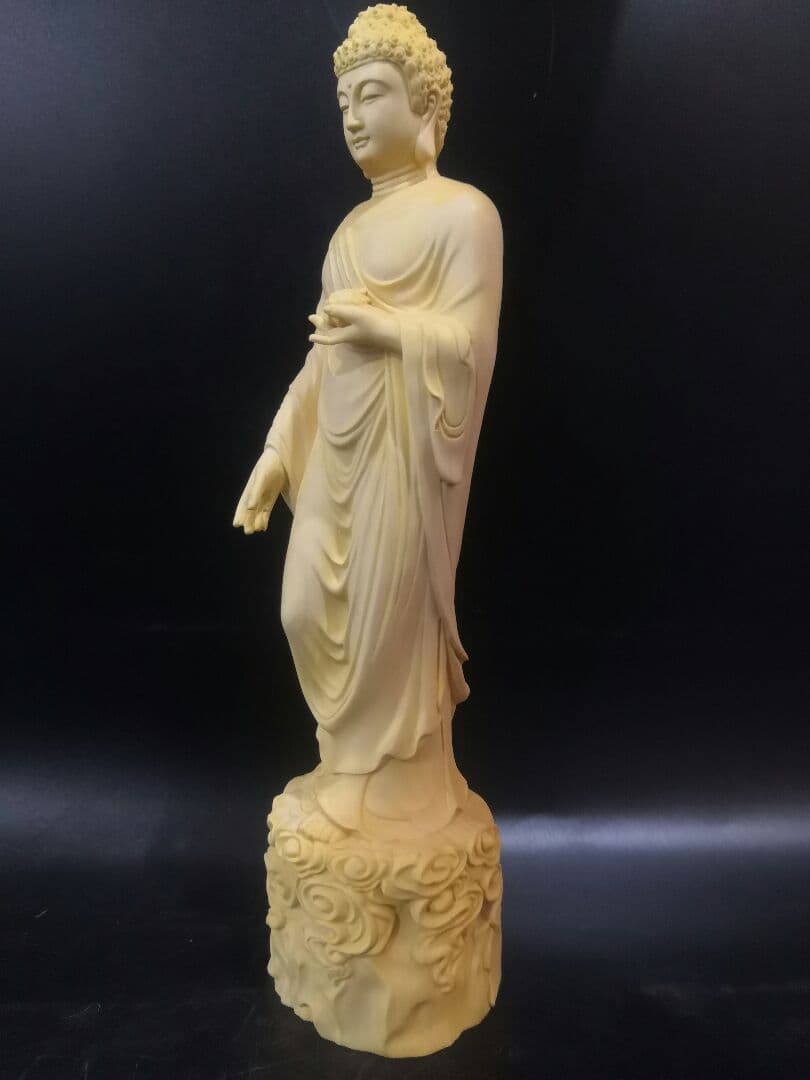 極上品 釈迦如来 仏像 雲上如来 祥雲を踏む 木彫供養仏 厄除け・商売繁盛