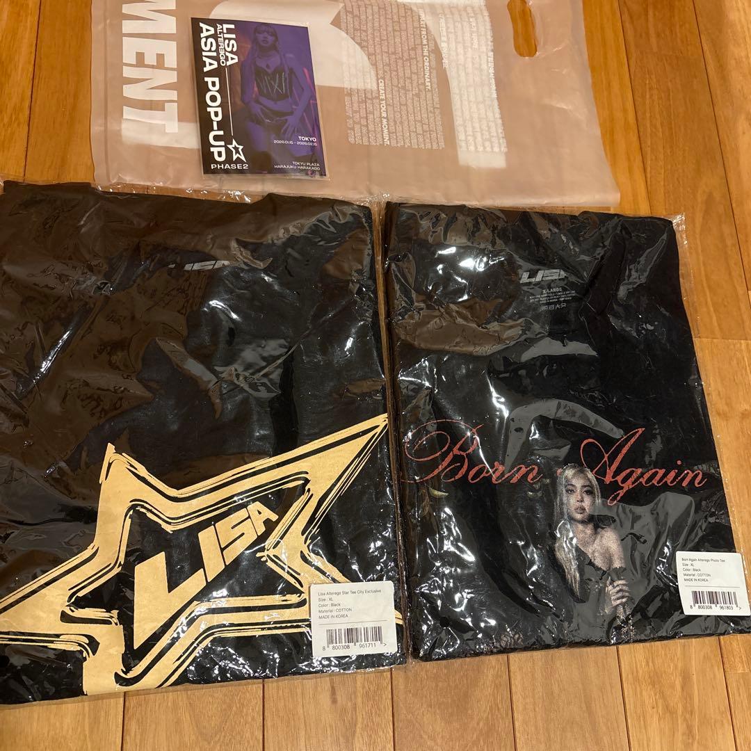 LISAリサTシャツ XL 新品未開封blackpinkポップアップグッズセット
