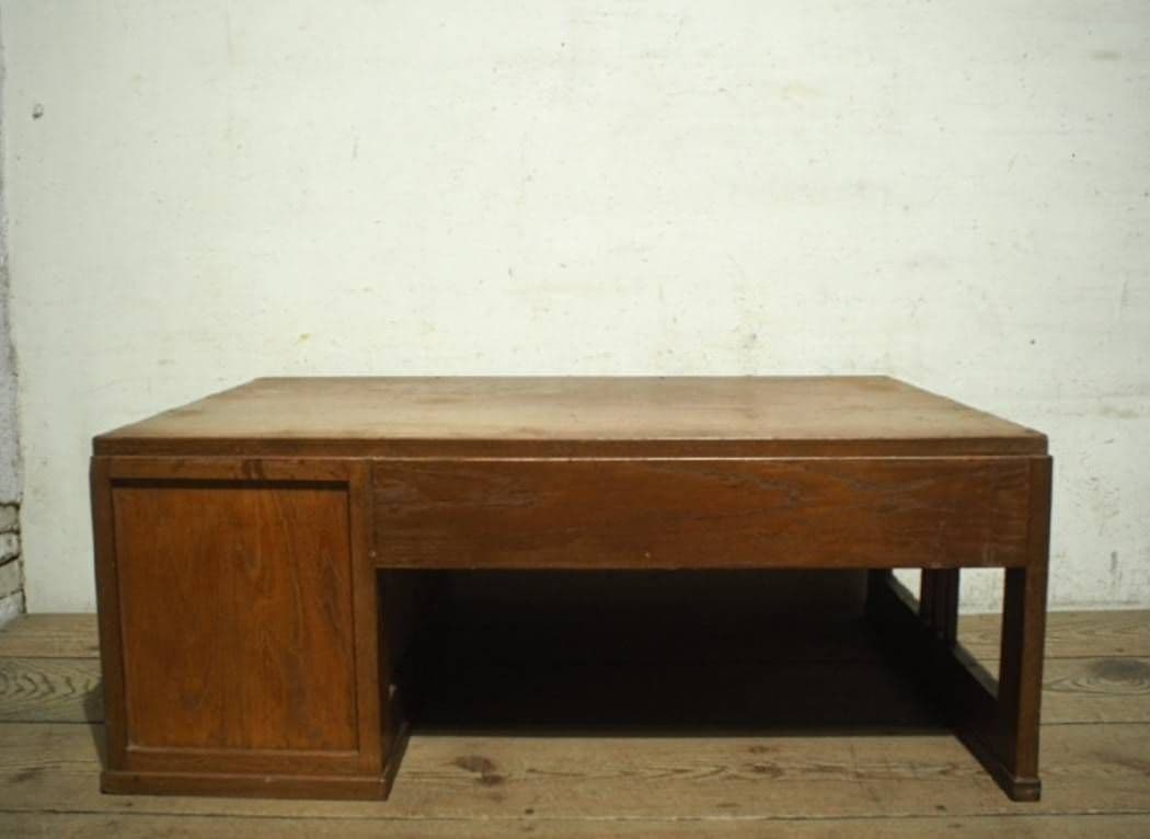 1041 ヴィンテージ　ロータイプの片袖机　文机　書斎　センターテーブル　レトロ