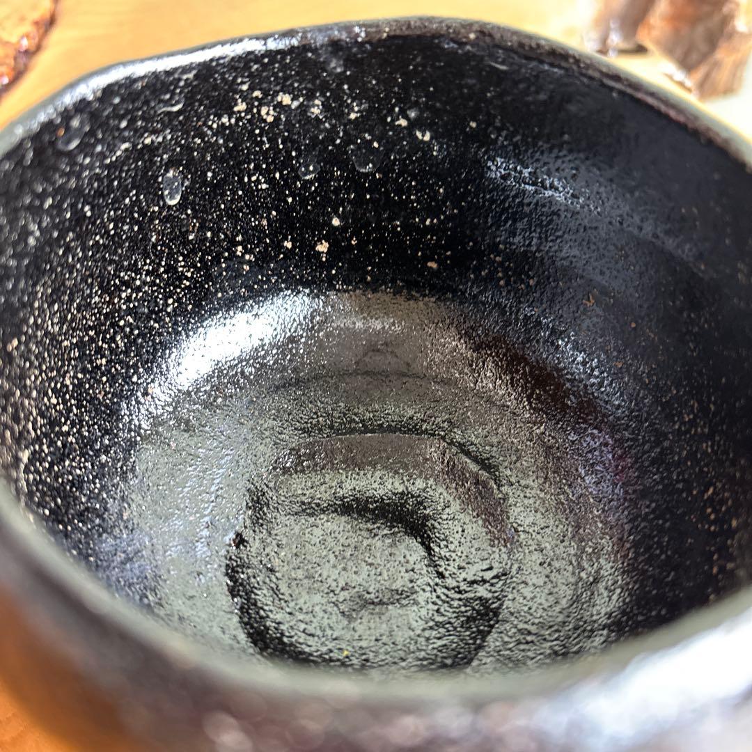 伊東桂楽 慶入写 入舟 御題茶碗 楽焼 黒楽茶碗 抹茶碗 茶道具 共箱(107)