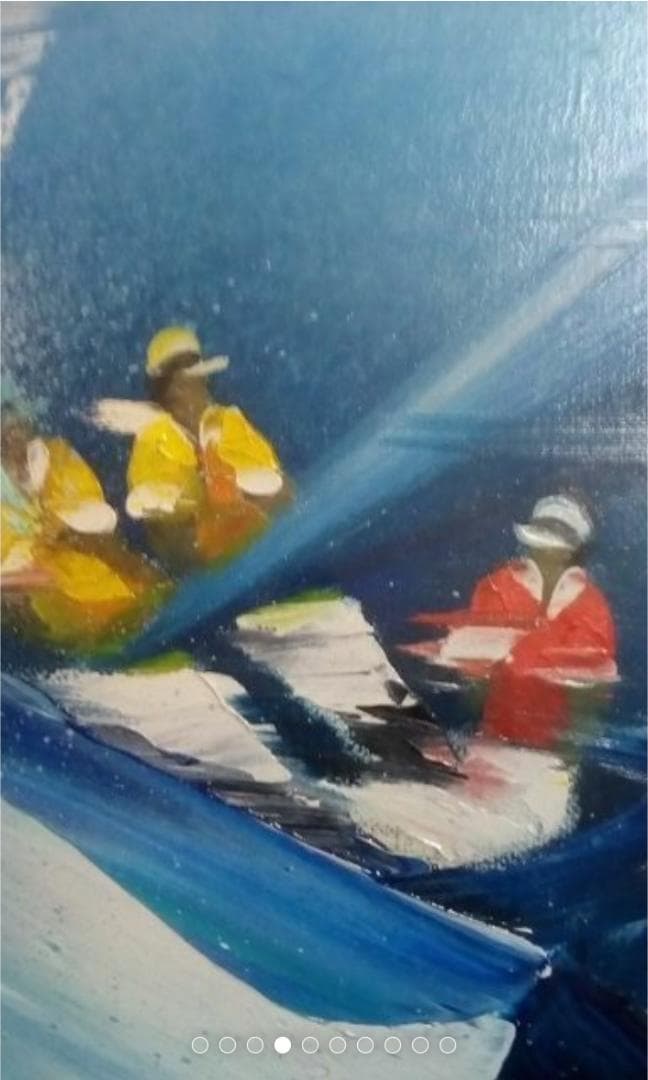 ビクトールスパン　真作ヨットレース油彩変形40号