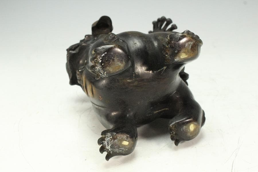 古銅 獅子 香炉 時代物(K-LC872)