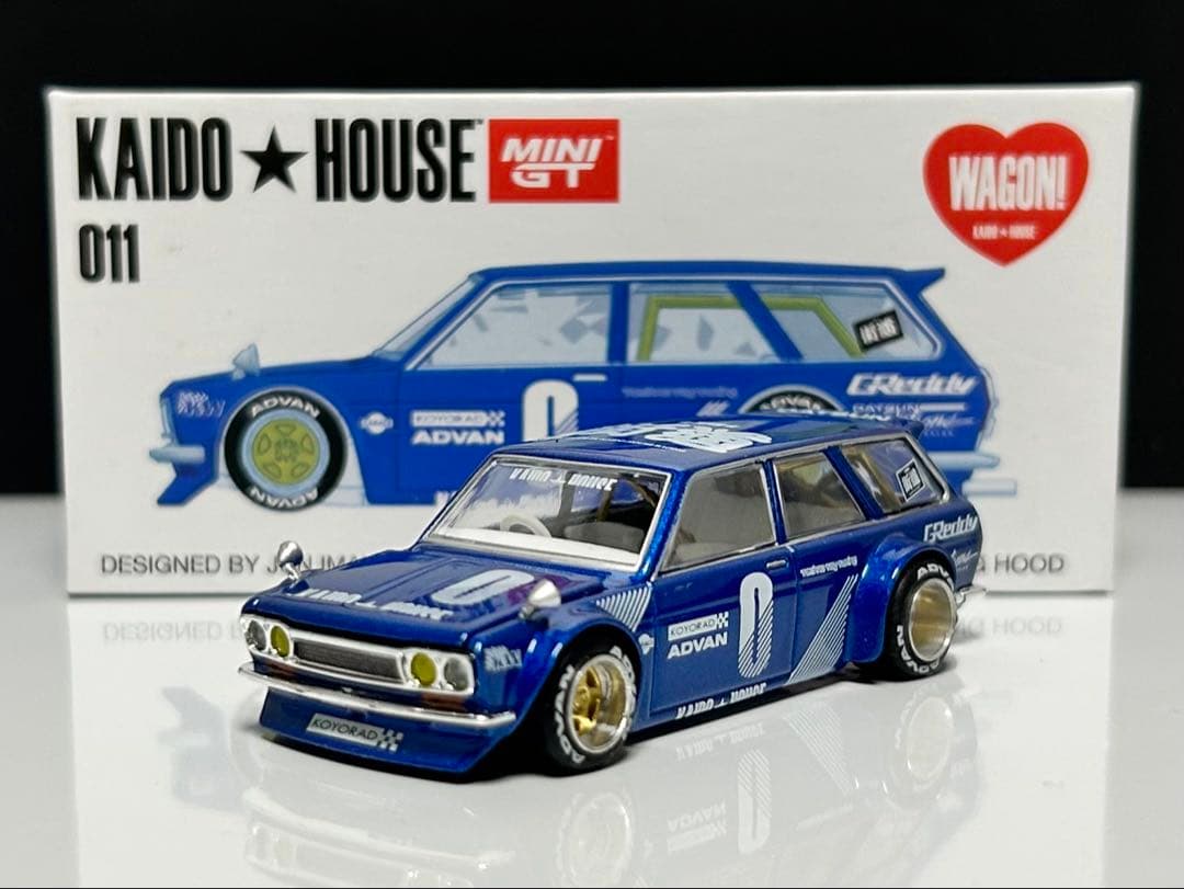 ぎゅな 1/64街道ハウス510ワゴン2台&スカイラインGT-R R34