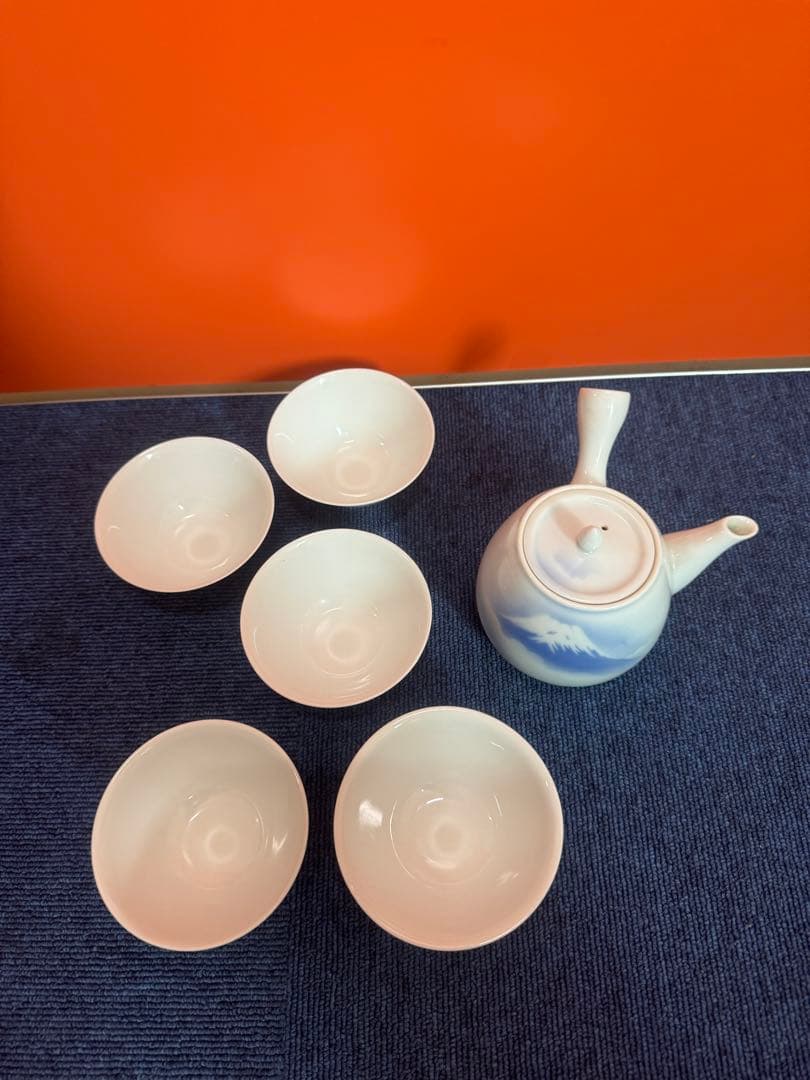 1836 深川製磁　富士山文　茶器セット　急須1客　湯呑5客