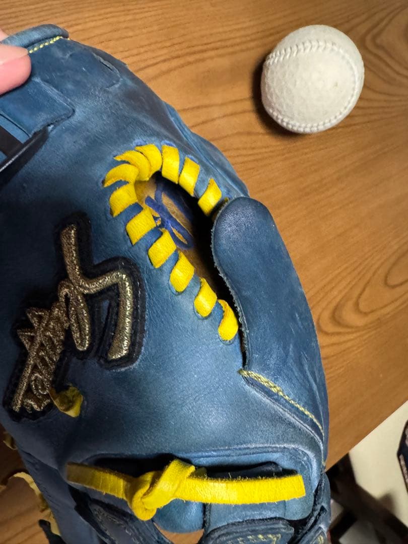 世田谷　【久保田スラッガー】ピッチャー用オーダーグローブ　軟式　青 袋付き