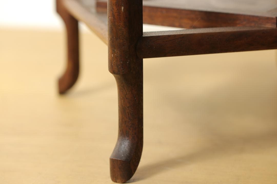 古道具 かりん 無垢材 花台 透かし彫り 高卓 飾台 時代物 盆栽台 唐木 骨董