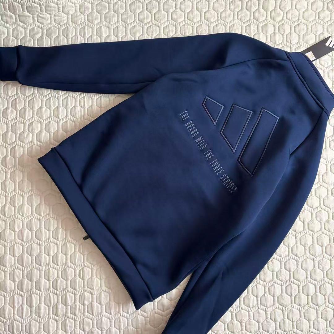 XL新品17600円アディダスゴルフ/メンズ/ダンボールニットジャケット/紺