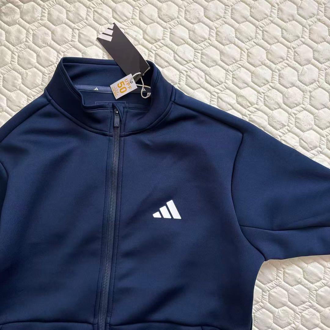 XL新品17600円アディダスゴルフ/メンズ/ダンボールニットジャケット/紺