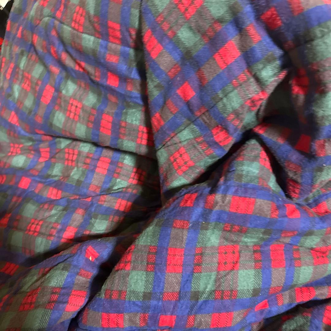 アウトドアブランケットネイビー赤緑チェック柄ネイビー