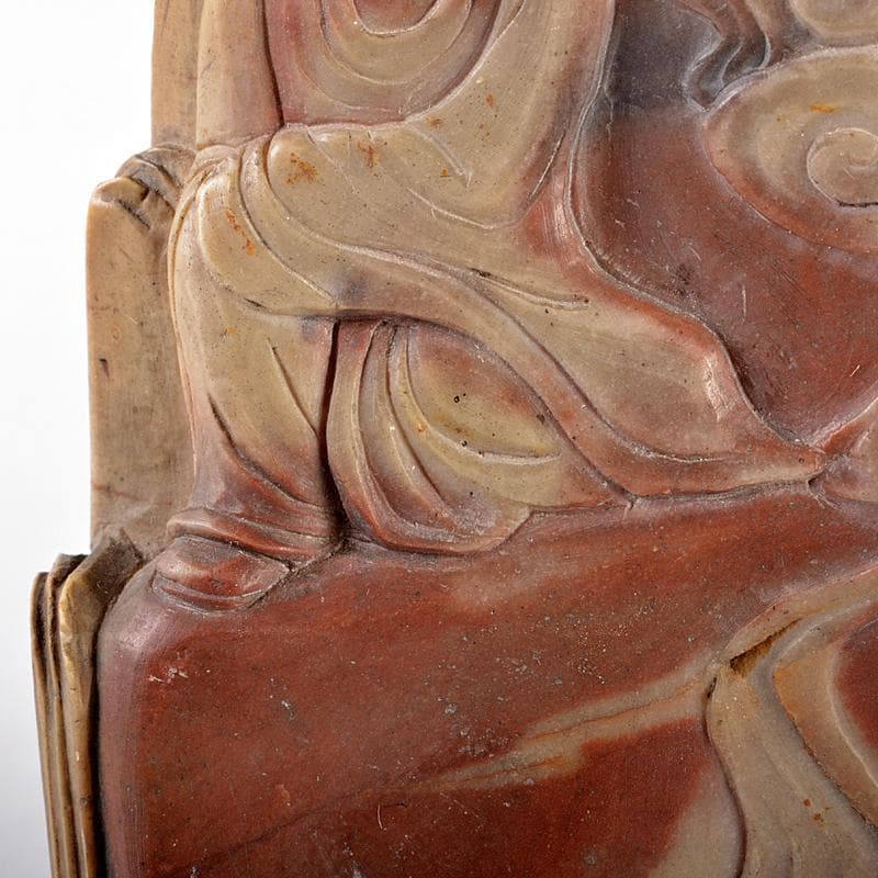 中国　玉石寿山石彫刻　達磨像　人物像　置物　C　R5457