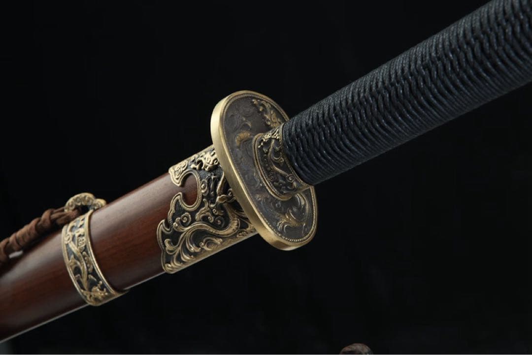 竜紋苗刀 長尺 模擬刀 日本刀 模造刀 鑑賞用 武具